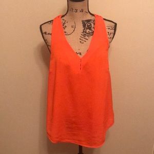 Bright orange Gianni bin twist back top